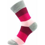 Ponožky spací unisex Boma Spací Pruh - růžové-šedé