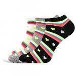 Ponožky letní dámské Boma Piki 60 Srdíčka 3 páry (černé, bílé, šedé)