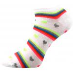 Ponožky letní dámské Boma Piki 60 Srdíčka 3 páry (černé, bílé, šedé)