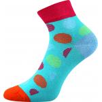 Ponožky letní dámské Boma Jana 50 Puntíky 3 páry (oranžové, červené, modré)