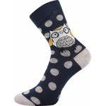 Ponožky letní dámské Boma Xantipa 60 Sovičky 3 páry (šedé, černé, bílé)