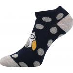 Ponožky letné dámske Boma Piki 62 Sovičky 3 páry (čierne, biele, šedé)