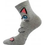 Ponožky tenké dámske Boma Micka Mačky 3 páry (čierne, biele, šedé)