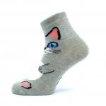 Ponožky tenké dámske Boma Micka Mačky 3 páry (čierne, biele, šedé)