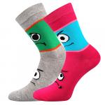 Ponožky detské Boma Tlamik 2 páry (sivé, ružové)