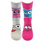 Ponožky dětské Boma Tlamik 2 páry (šedé, růžové)