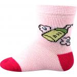 Ponožky kojenecké Boma Bejbik Holka 3 páry (bílé, červené, růžové)