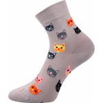 Ponožky tenké dámské Lonka Felixa Kočky 3 páry (černé, šedé, tmavě modré)