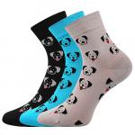 Ponožky tenké dámské Lonka Felixa Pejsvi 3 páry (černé, šedé, modré)