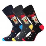 Ponožky pánske slabé Voxx PiVoXX 2 Vianoce 3 páry (navy, tmavo šedé, čierne)