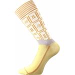 Ponožky klasické pánské Lonka Chocolate - béžové-žluté