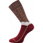 Ponožky klasické dámske Lonka Chocolate - hnedé-červené