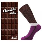 Ponožky klasické dámské Lonka Chocolate - hnědé-fialové