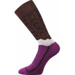 Ponožky klasické dámske Lonka Chocolate - hnedé-fialové