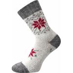 Ponožky unisex vlnené Voxx Alta - svetlo sivé-červené