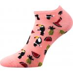 Ponožky letné dámske Boma Piki 63 Zvieratká 3 páry (čierne, ružové, modré)