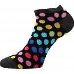 Ponožky letní dámské Boma Piki 65 Puntíky 3 páry (černé, šedé, modré)