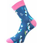 Ponožky letné dámske Boma Xantipa 66 Zvieratká 3 páry (čierne, modré, ružové)