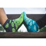 Ponožky letné unisex Boma Piki 42 Smajlík 3 páry (modré, zelené, žlté)
