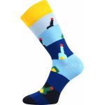 Ponožky spoločenské unisex Lonka Twidor Fľaše - modré-žlté