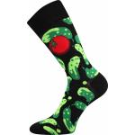 Ponožky spoločenské unisex Lonka Twidor Uhorky - čierne-zelené