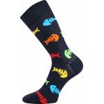 Ponožky společenské unisex Lonka Twidor Ryby - navy-barevné
