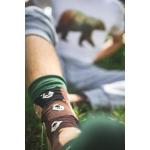 Ponožky společenské unisex Lonka Twidor Medvědi - hnědé-zelené