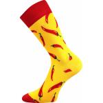 Ponožky spoločenské unisex Lonka Twidor Papričky - žlté-červené