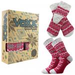 Ponožky unisex zimné Voxx Trondelag set - červené-sivé