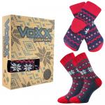 Ponožky unisex zimné Voxx Trondelag set - navy-červené