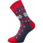 Ponožky unisex zimní Voxx Trondelag set - navy-červené