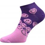 Ponožky letní dětské Boma Piki 42 Smajlík 3 páry (růžové, modré, fialové)