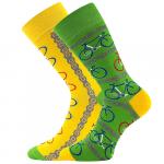 Ponožky trendy unisex Lonka Doble Sólo Kolo - zelené-žlté