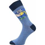 Ponožky trendy unisex Lonka Doble Sólo Činky - modré-žluté