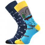 Ponožky trendy unisex Lonka Doble Sólo Ryby - navy-modré