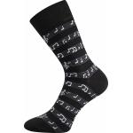 Ponožky trendy unisex Lonka Doble Sólo Kytary - černé-bílé