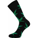 Ponožky trendy unisex Lonka Doble Sólo Tráva - čierne-zelené