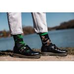 Ponožky trendy unisex Lonka Doble Sólo Tráva - černé-zelené