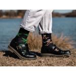 Ponožky trendy unisex Lonka Doble Sólo Tráva - čierne-zelené