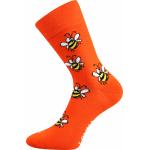 Ponožky trendy unisex Lonka Doble Sólo Včielky - oranžové-žlté