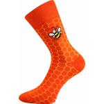 Ponožky trendy unisex Lonka Doble Sólo Včelky - oranžové-žluté
