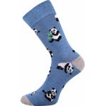 Ponožky trendy unisex Lonka Doble Sólo Pandy - šedé-modré