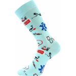 Ponožky trendy unisex Lonka Doble Sólo Záchranka - šedé-světle modré