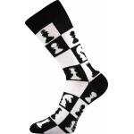 Ponožky trendy unisex Lonka Woodoo Šach - čierne-biele