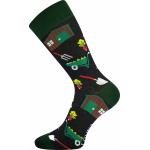 Ponožky trendy unisex Lonka Woodoo Zahrádka - zelené-hnědé
