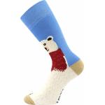 Ponožky froté unisex Lonka Frooloo Medvede - modré-béžové