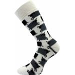 Ponožky froté unisex Lonka Frooloo Ovečky - černé-bílé
