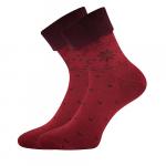 Ponožky dámske teplé Lonka Frotana 2 páry - tmavo červené