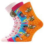 Ponožky dětské slabé Boma 057-21-43 12/XII 3 páry (růžové, modré, oranžové)