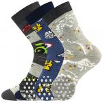 Ponožky dětské froté Boma Sibiř 07 ABS 3 páry (modré, černé, šedé)
